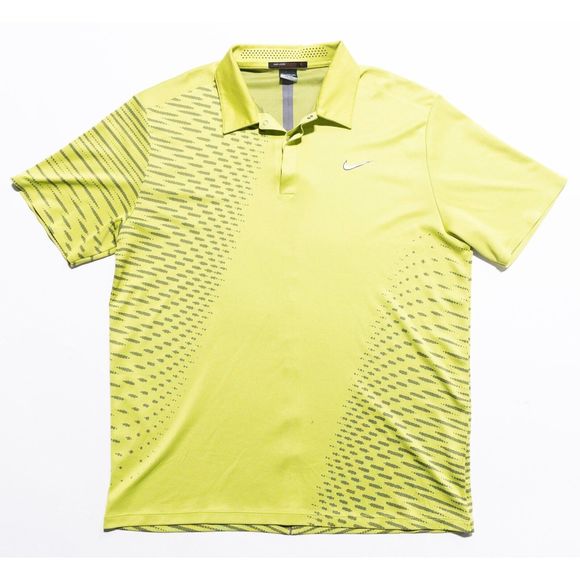 Nike Shirts Nike Tiger Woods Golf Shirt Mens Xl Yellow Striped Snap